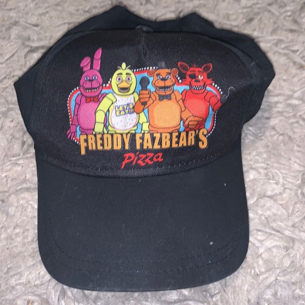FIVE NIGHTS AT FREDDY Fazbear's Freddy Pizza Snapback Cap Hat Cartoon Black